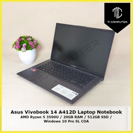 Asus Vivobook 14 A412D AMD Ryzen 5 3500U 2.1GHz with Radeon Graphic 20GB DDR4 RAM 512GB SSD Refurbis