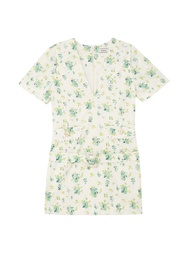 KLOSET Flowers Lace Front Pockets Dress With Belt ( RS23-D002) เดรสคอปก แขนสั้น แต่งเข็มขัด