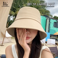 Louiswill 61CM Large Hat Fashion Sun Cap Men Women's Beach Hat Basin Hat Fisherman Hat Widened Brim 