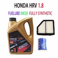 HONDA HRV 1.8 OIL FILTER + AIR FILTER + FUELUBE 0W20 FULLY SYNTHETIC ENGINE OIL