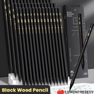 LEMONTRE8EDY 10/30PCS Sketch Pencil, Black Wood Black Lead Graphite Pencil, High Quality HB 2B HB/2B