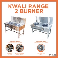 BRAVO Dapur Gas Masak Stainless Steel Kwali Range 2 Burner High Pressure Dapur Gas 2 Tunku Commercia