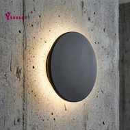 Round LED Sconce Wall Light Outdoor Modern 3000K Warm White Wall Lamp for Garden For-Patio Bathroom 