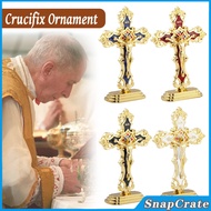 Snap Standing Crucifix Saint Benedict Metal Crucifix Cross Ornament Decoration Car and Office