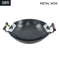 Metal Wok Double Handled Stir-Frying Deep Frying Wok 41cm / 43cm / 46cm