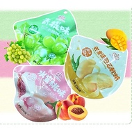 Spun Gummy Peeled 23g Green Flavor Mango Peach Candy Gula Gula Viral Gummy