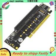 Dual NVMe PCIe Adapter, PCIe 4.0 X16 to Dual NVMe & 1x More PCIe X16 (X8 Signal) Adapter for M.2 NVM
