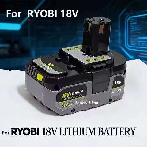 Li-ion Battery for RYOBI 18V 4Ah/ 6Ah/ 8Ah Compatible with all 18V power tools RB18L50 /RB18L20 P104