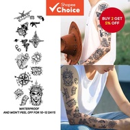 Gun Design Temporary Tattoo Sticker Waterproof 2 Weeks Fake Body Art Matte Finish