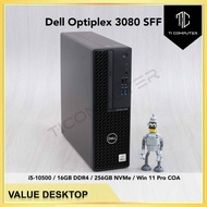 Dell Optiplex 3080 SFF Intel i5-10500 16GB RAM 256GB NVMe SSD Win 11 Pro Refurbished Desktop PC