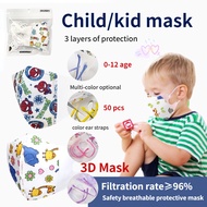【10/50 pcs】3D Children's Color Ear Band Mask 4-12 age Children's Mask 0-3 Years Old Infant Mask 3D C