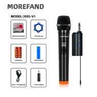 Wireless Microphone UHF Handheld 2 Rechargeable Mike Dynamic Mic Karaoke Microphone Mikecropone Wire