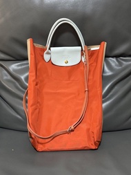 Longchamp Two side le pilage Replay Tote Bag Orange Beige