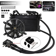 22/25/30 Row AN10 Oil Cooler Black w/7" Electric Fan Kit For 2006-2011 BMW 3 Series N54 Engine 135 3