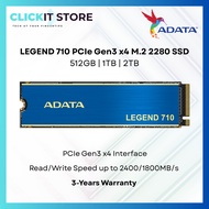 ADATA LEGEND 710 PCIe Gen3 x4 M.2 2280 Solid State Drive SSD | 512GB / 1TB / 2TB | ADT-LGD-710