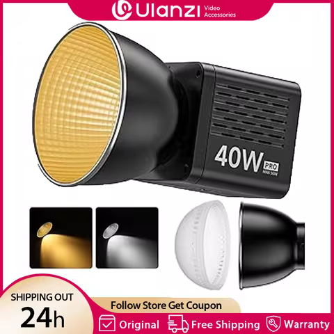Ulanzi L023 40W Pro Portable LED Video Light Bi-Color COB Photographic Studio Light 2500K-6500K 3400