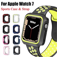 Sports Strap+Case Rubber Cover For Watch Series 7 8 9 Case i watch strap Size 41mm 45mm