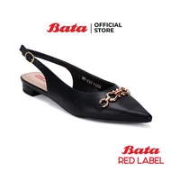 Bata Red Label บาจา รองเท้าส้นแบน รองเท้ารัดส้น รองเท้าหัวแหลมเปิดส้น รองเท้าแฟลตรัดส้น สำหรับผู้หญิง รุ่น Zelena สีดำ 5616189