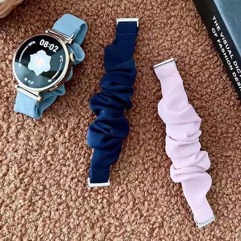 20mm Scrunchie Elastic Stretchy Band Strap for Samsung Galaxy Watch 7 /6/5/4 40&44mm/Classic 6 43&47