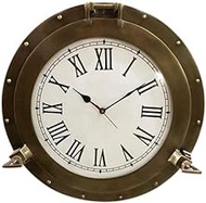 Better Buy Handicraft Nautical Antique Marine 20" Brass Ship Porthole Clock Nautical Wall Mounted Clock Home Decorative