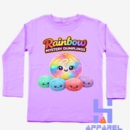 CHILDREN'S CLOTHES RAINBOW MYSTERY DUMPLING GLITTER DUMPLING SQUISHY LONG SLEEVE T-SHIRT