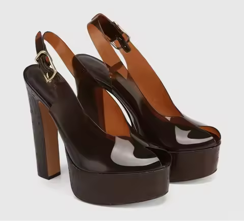 Women's 2026Women's Summer Thick Soled High-heeled Sandals, Fashionable Transparent Plus Size 34-44 