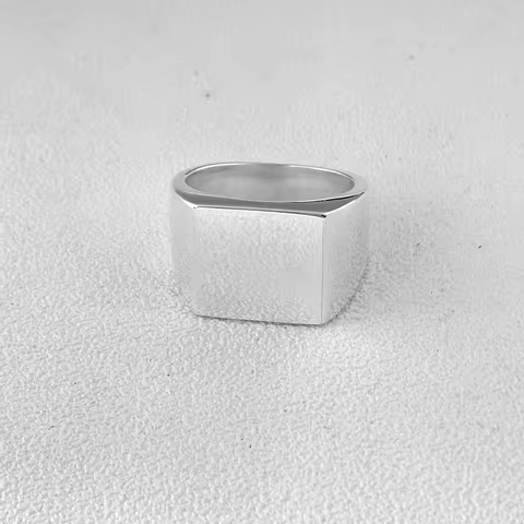 Personalized Custom Engraved 17mm Square Ring Engraved Signet Ring Engraving Letters Ring Fashion Me
