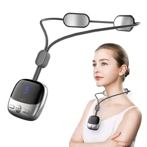 NEW Mini Hanging Neck Massager Portable Muscle Stimulator Hot Compress Pulse Neck Massager Rechargea