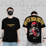jmhd STORE KAOS T-SHIRT KAOS BERGAMBAR SKULL TULISAN SKATEBOAR / MOTIF SUKAJAN / KAOS JAPAN / KAOS T