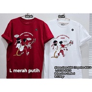 MERAH Top T-shirt Red-whiteWanita with Cool Stripes 80016