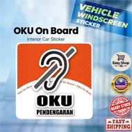 »OKU ON BOARD»Windshield Sticker Tampal lekat dalam Cermin Kereta Car Sticker interior design