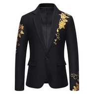 Cozy Up Fashion js prom outfit for men Foil Print Blazer for Men Wedding Casual Slim Fit Suit Luxury