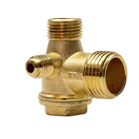 1 Pcs New Air Compressor Check Valve 3-Port Zinc Alloy Brass Male Thread Check Valve Connector Tool 