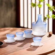 1897 Biru Segar Gaya Jepun Gelas Wain Kecil Gelas Sake Gelas Gelas Wain Putih Set Gelas Minuman Kaca