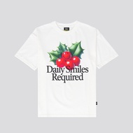 SMILEY WHITE SPARKLE GRAPHIC T-SHIRT