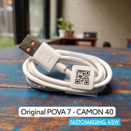 Cable Charger Tecno 70W 68W 45W SUPERCHARGER POVA 7, POVA 6, POVA 5, CAMON 40 PRO, SPARK 40 PRO+