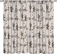 Western Cowboy Curtains, Retro American Wild West Cowboy Aztec Tribal Navajo Southwestern Theme Beig