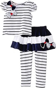 Biscotti Baby Girls' She's Got Stripes Top and Skirted Legging Set