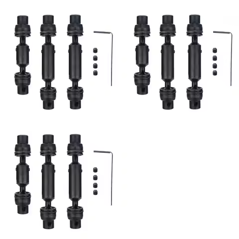 A12E-9Pcs Metal Drive Shaft CVD For WPL B16 B36 Q60 Q63 Q64 MN77 FY004 6WD 1/16 RC Car Upgrade Parts