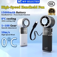 WP SELECTED handheld fan cooling 15000mAh Portable 6 in 1 Fans with 100 Speeds Powerbank Function