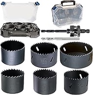 1-9/16 to 3-3/8" 40 to 86mm HSS Bi Metal Hole Saw Cutter Kit for Wood Drywall Plastic Aluminum Mild 