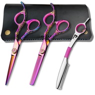 Saki Shears Kohana Pink Set of Professional Hair Shears - Includes Cutting and Thinning Shears - 440
