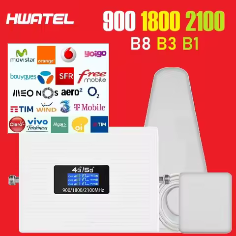 3 Bands 900 1800 2100 Cellular Amplifier B8 B3 B1 2G 3G 4G Cellular Mobile Signal Booster Repeater M