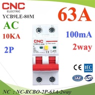 NC 63A 2P RCBO 100mA AC ON-Grid L-N Residual Current RCBO-2P-63A-2way