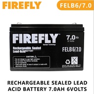◈□⊕Battery Rechargeable Sealed Lead Acid Battery 7.0Ah 6V Maintenance Free FIREFLY FELB6/7.0