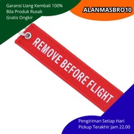 GANTUNGAN Keychain TAG Remove Before Flight Fashion Canvas Original Trendy Model Suitable for Keys, 
