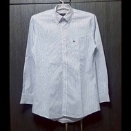 絕版BURBERRY 博柏利 BLACK LABEL 黑標 戰馬 男條紋長袖襯衫39號