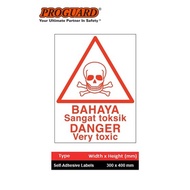 "Danger Very Toxic" Bahaya Danger Chemical Hazardous Sticker Label Safety Sign Indoor Outdoor Signag
