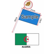 Algeria Hand Flag With Stick (14x21cm)/ Bendera Tangan Dunia Algeria (14x21cm)