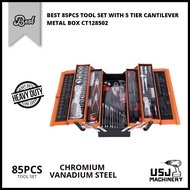 BEST 85pcs Tool Set with 5 Tier Cantilever Metal Box
